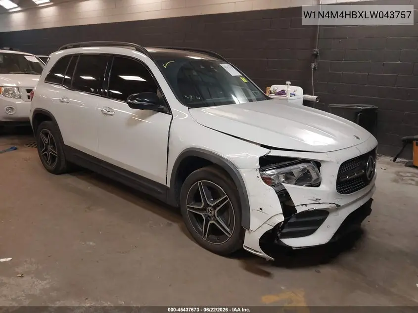 2020 Mercedes-Benz Glb 250 4Matic VIN: W1N4M4HBXLW043757 Lot: 45437673