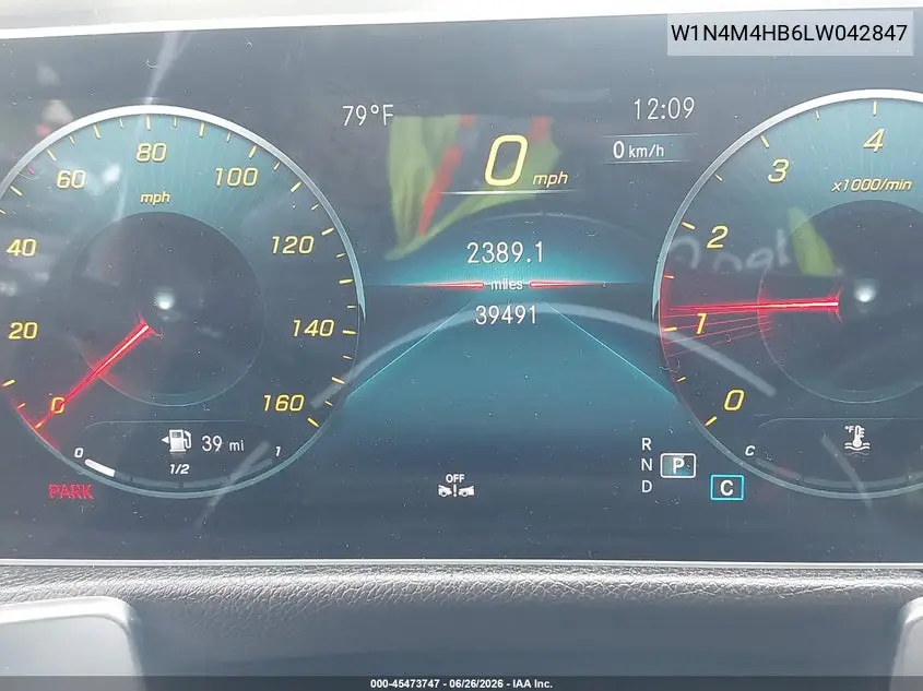 2020 Mercedes-Benz Glb 250 4Matic VIN: W1N4M4HB6LW042847 Lot: 45473747