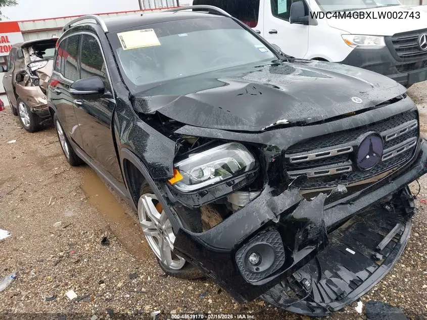 2020 Mercedes-Benz Glb 250 VIN: WDC4M4GBXLW002743 Lot: 45539170
