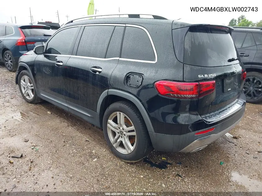 2020 Mercedes-Benz Glb 250 VIN: WDC4M4GBXLW002743 Lot: 45539170