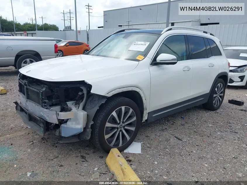 2020 Mercedes-Benz Glb 250 VIN: W1N4M4GB2LW026291 Lot: 45543935