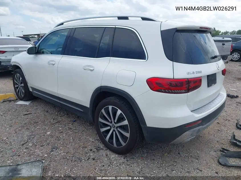 2020 Mercedes-Benz Glb 250 VIN: W1N4M4GB2LW026291 Lot: 45543935