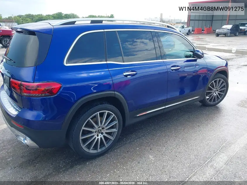 2021 Mercedes-Benz Glb 250 VIN: W1N4M4GB8MW091275 Lot: 45012023