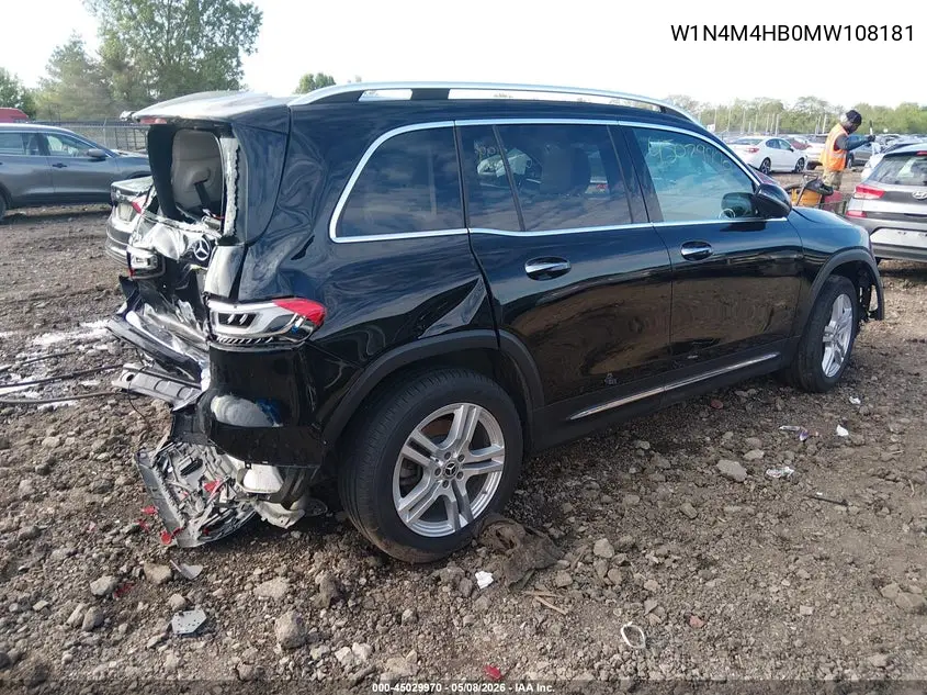 2021 Mercedes-Benz Glb 250 4Matic VIN: W1N4M4HB0MW108181 Lot: 45029970