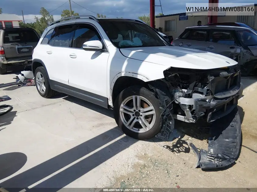 2021 Mercedes-Benz Glb 250 4Matic VIN: W1N4M4HB1MW088166 Lot: 45074474