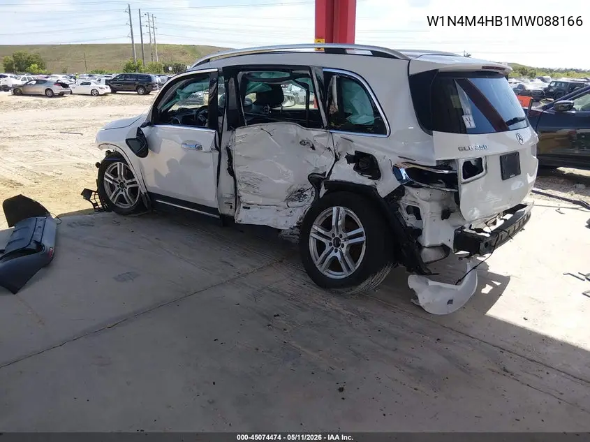 2021 Mercedes-Benz Glb 250 4Matic VIN: W1N4M4HB1MW088166 Lot: 45074474