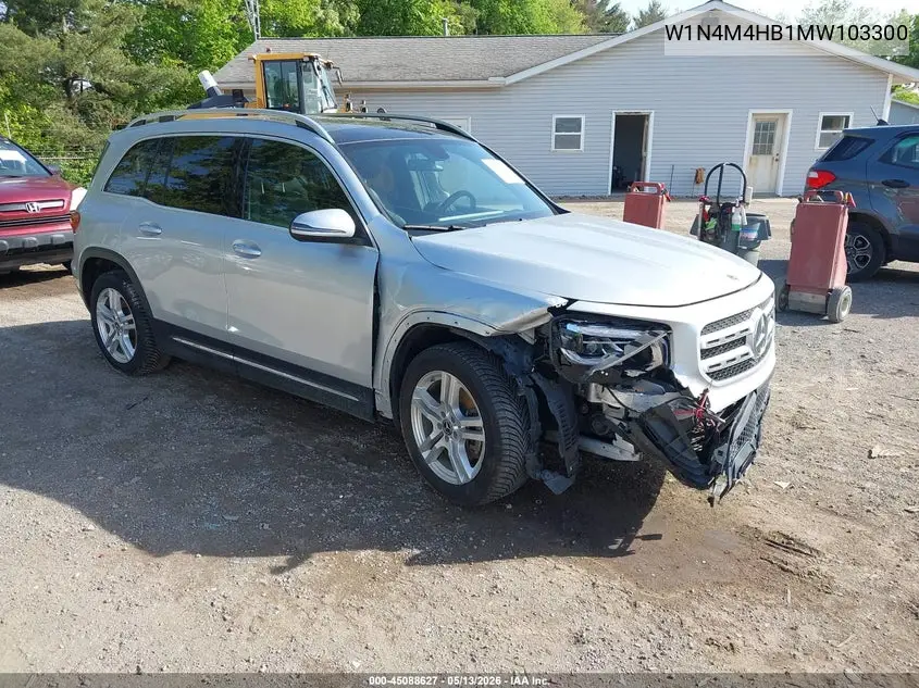 2021 Mercedes-Benz Glb 250 4Matic VIN: W1N4M4HB1MW103300 Lot: 45088627