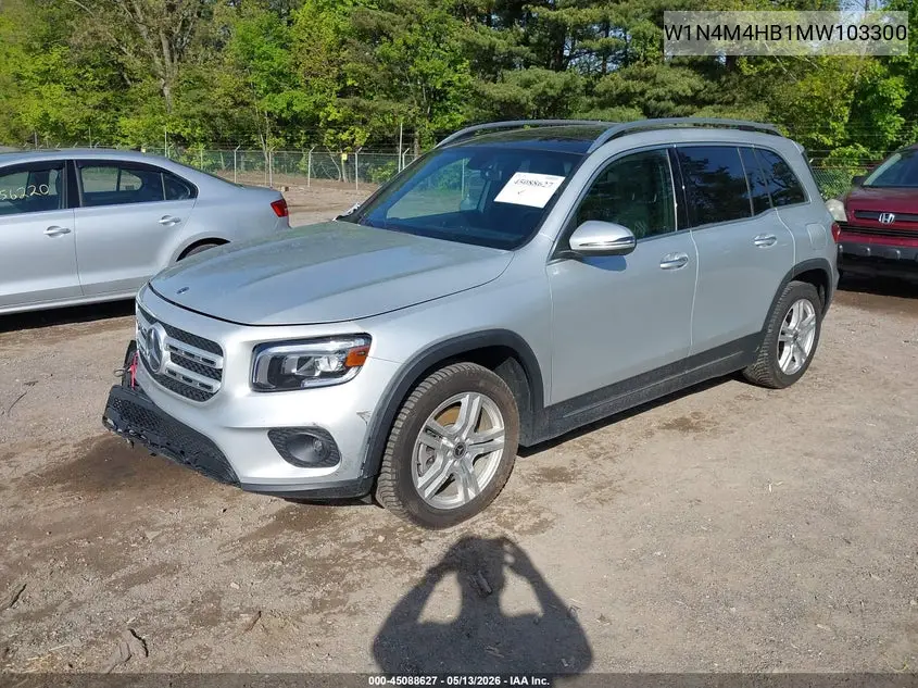 2021 Mercedes-Benz Glb 250 4Matic VIN: W1N4M4HB1MW103300 Lot: 45088627
