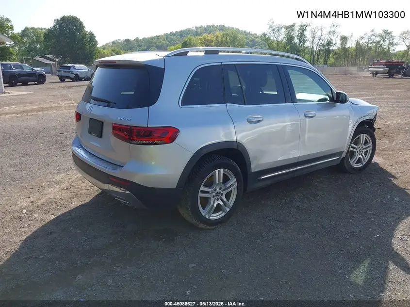 2021 Mercedes-Benz Glb 250 4Matic VIN: W1N4M4HB1MW103300 Lot: 45088627