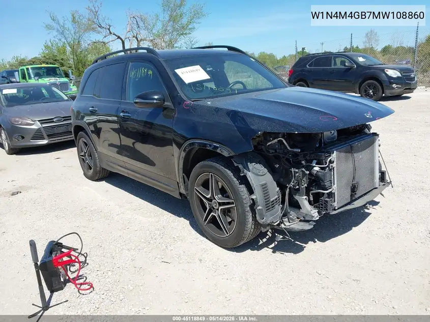 2021 Mercedes-Benz Glb 250 VIN: W1N4M4GB7MW108860 Lot: 45118849