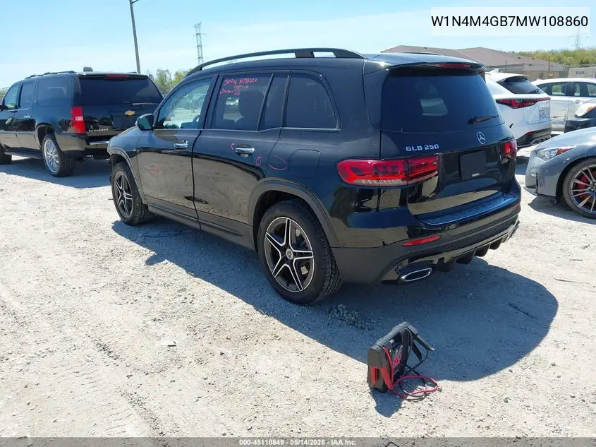 2021 Mercedes-Benz Glb 250 VIN: W1N4M4GB7MW108860 Lot: 45118849
