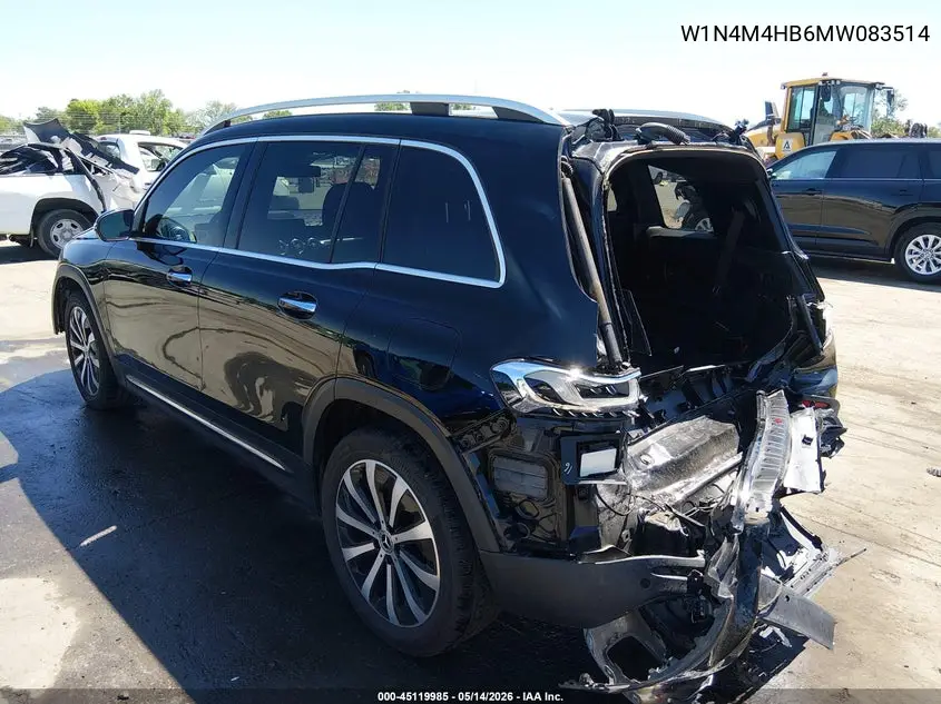 2021 Mercedes-Benz Glb 250 4Matic VIN: W1N4M4HB6MW083514 Lot: 45119985