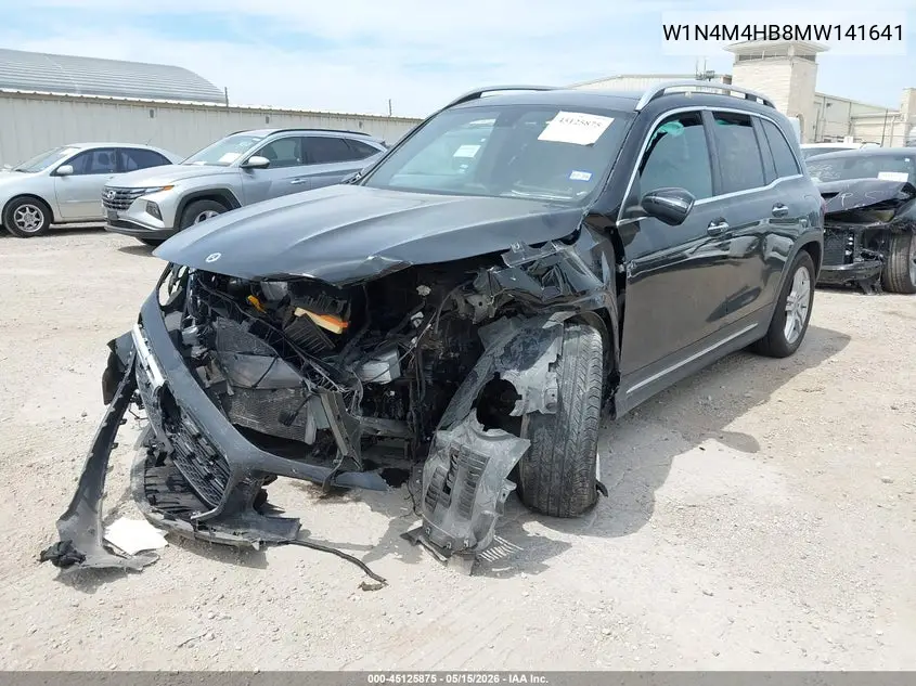 2021 Mercedes-Benz Glb 250 4Matic VIN: W1N4M4HB8MW141641 Lot: 45125875