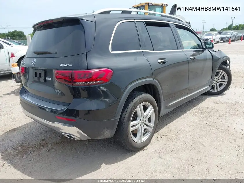2021 Mercedes-Benz Glb 250 4Matic VIN: W1N4M4HB8MW141641 Lot: 45125875