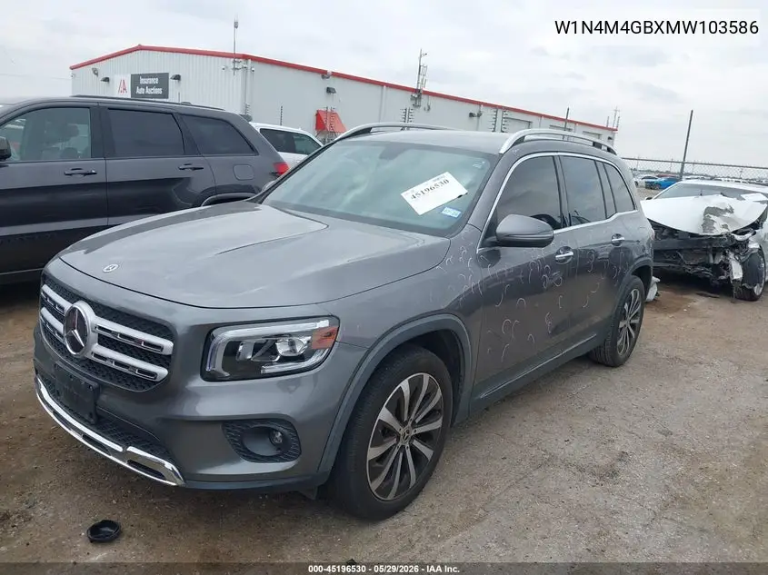 2021 Mercedes-Benz Glb 250 VIN: W1N4M4GBXMW103586 Lot: 45196530