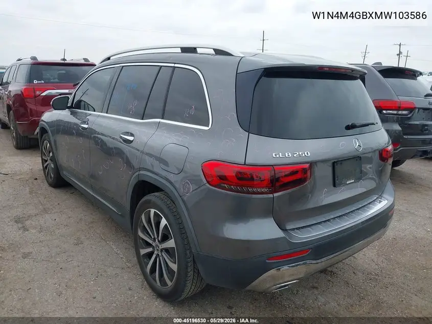 2021 Mercedes-Benz Glb 250 VIN: W1N4M4GBXMW103586 Lot: 45196530