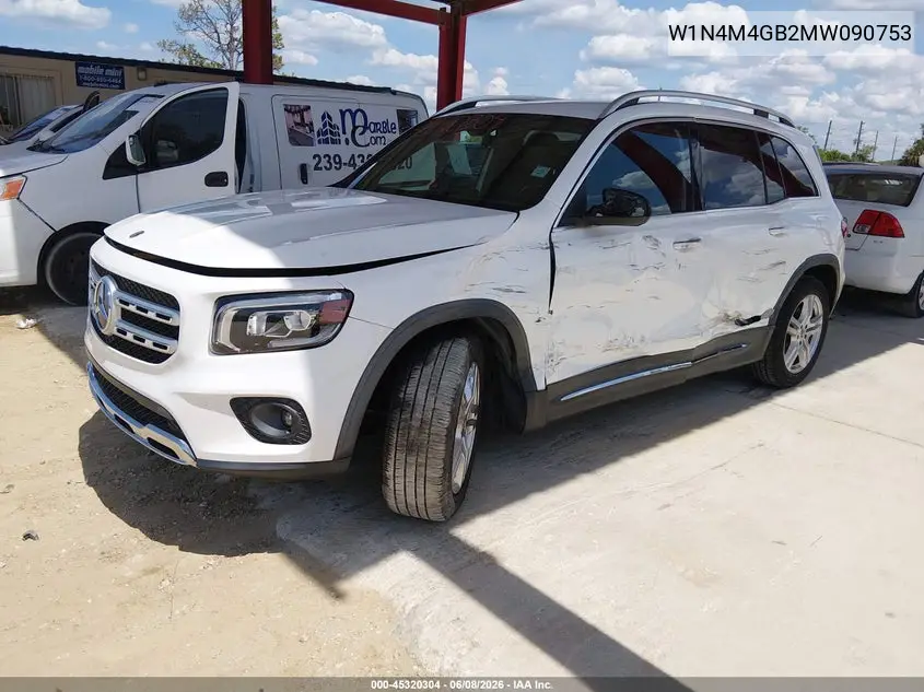 2021 Mercedes-Benz Glb 250 VIN: W1N4M4GB2MW090753 Lot: 45320304