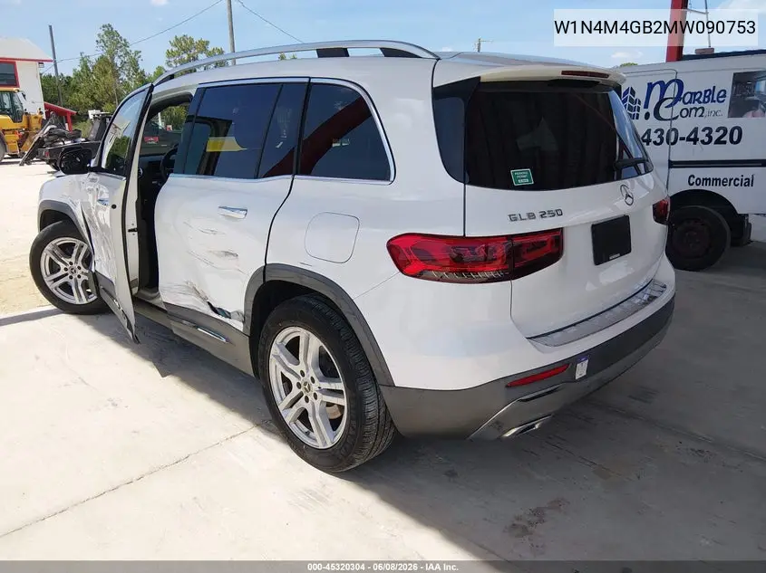 2021 Mercedes-Benz Glb 250 VIN: W1N4M4GB2MW090753 Lot: 45320304