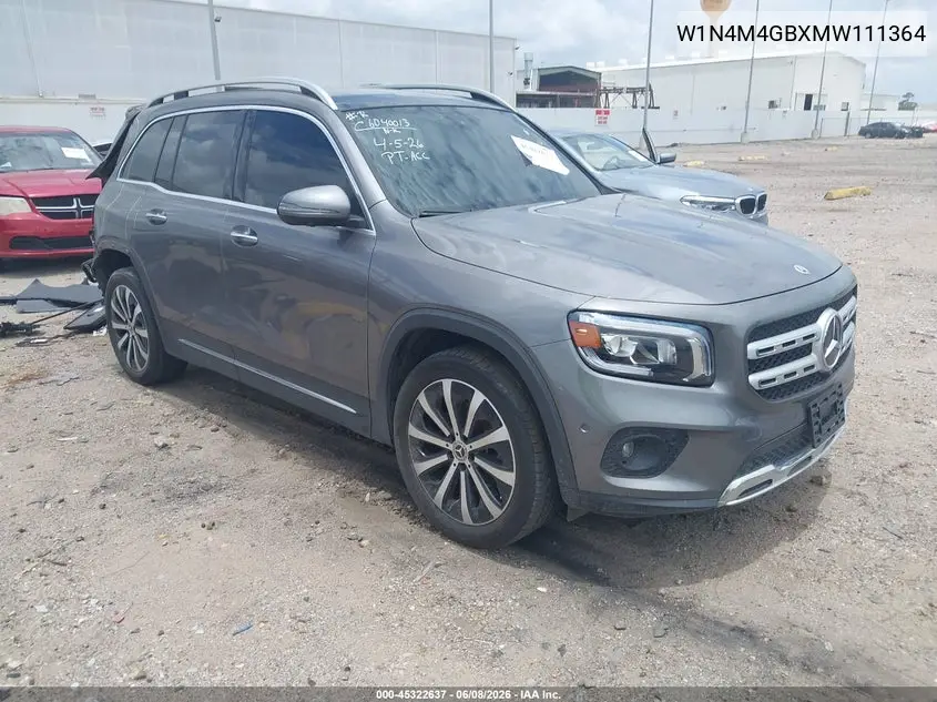 2021 Mercedes-Benz Glb 250 VIN: W1N4M4GBXMW111364 Lot: 45322637