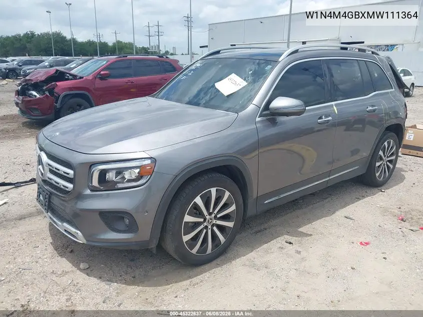 2021 Mercedes-Benz Glb 250 VIN: W1N4M4GBXMW111364 Lot: 45322637