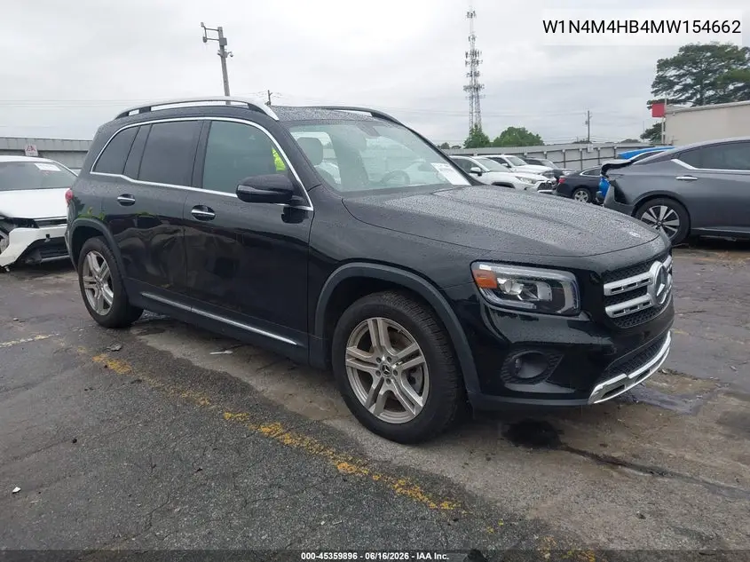 2021 Mercedes-Benz Glb 250 4Matic VIN: W1N4M4HB4MW154662 Lot: 45359896