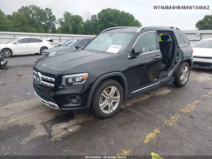 2021 Mercedes-Benz Glb 250 4Matic VIN: W1N4M4HB4MW154662 Lot: 45359896