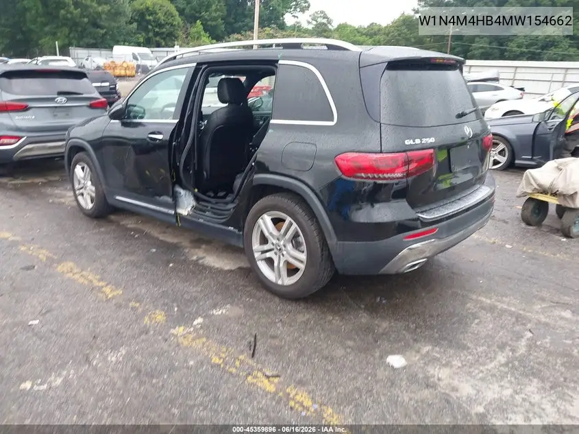 2021 Mercedes-Benz Glb 250 4Matic VIN: W1N4M4HB4MW154662 Lot: 45359896