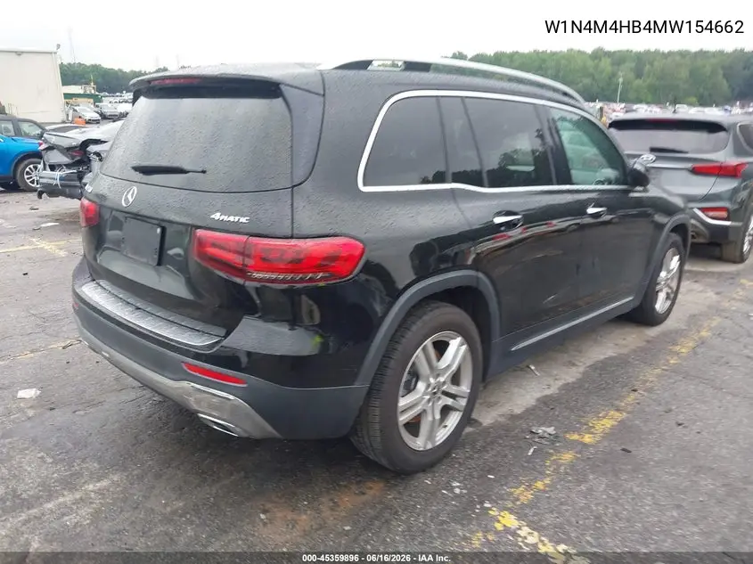 2021 Mercedes-Benz Glb 250 4Matic VIN: W1N4M4HB4MW154662 Lot: 45359896