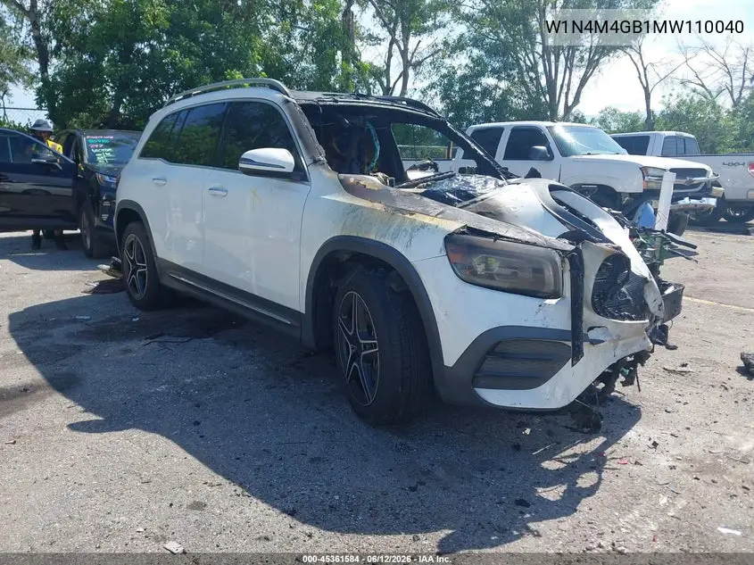 2021 Mercedes-Benz Glb 250 VIN: W1N4M4GB1MW110040 Lot: 45361584