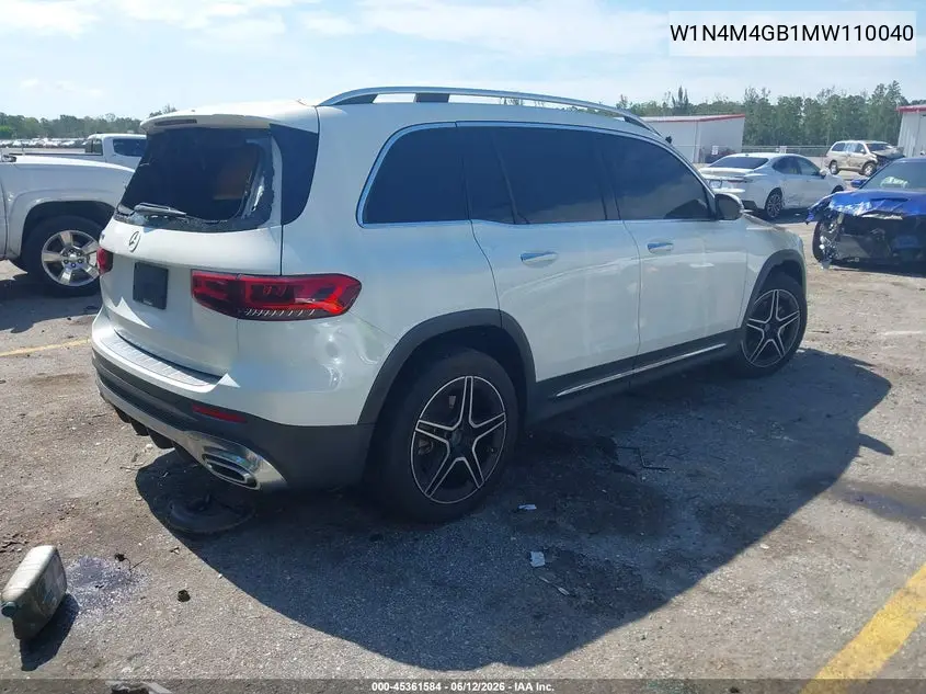2021 Mercedes-Benz Glb 250 VIN: W1N4M4GB1MW110040 Lot: 45361584