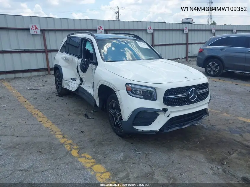 2021 Mercedes-Benz Glb 250 VIN: W1N4M4GB4MW109352 Lot: 45362874