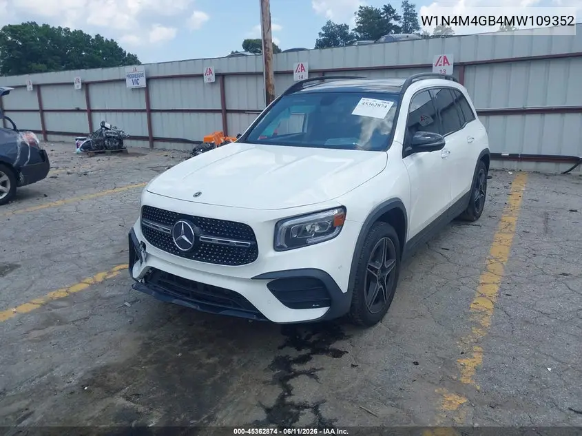 2021 Mercedes-Benz Glb 250 VIN: W1N4M4GB4MW109352 Lot: 45362874