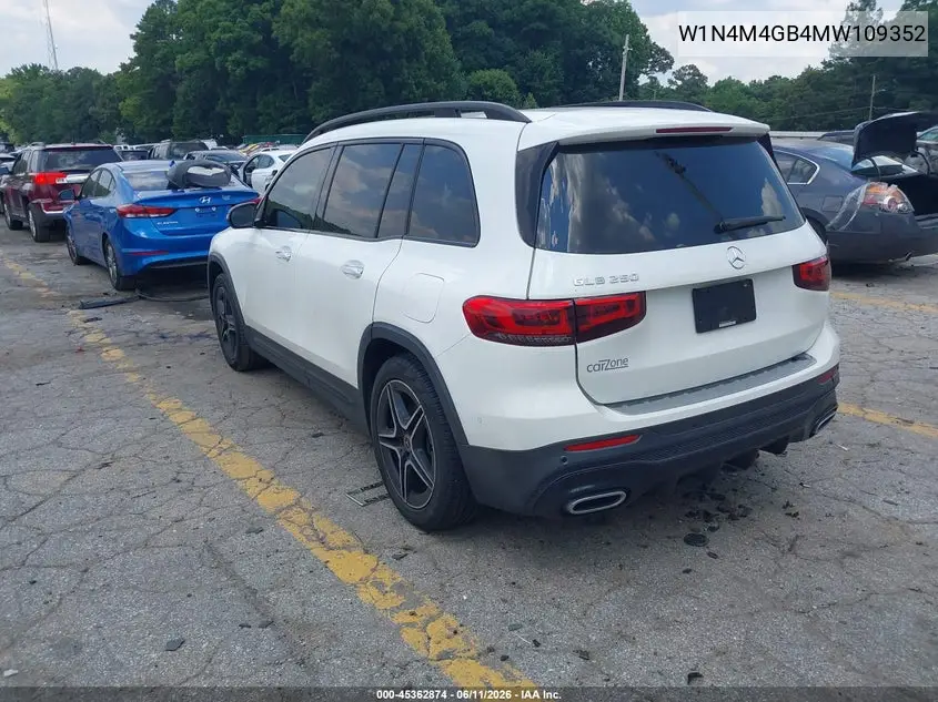 2021 Mercedes-Benz Glb 250 VIN: W1N4M4GB4MW109352 Lot: 45362874