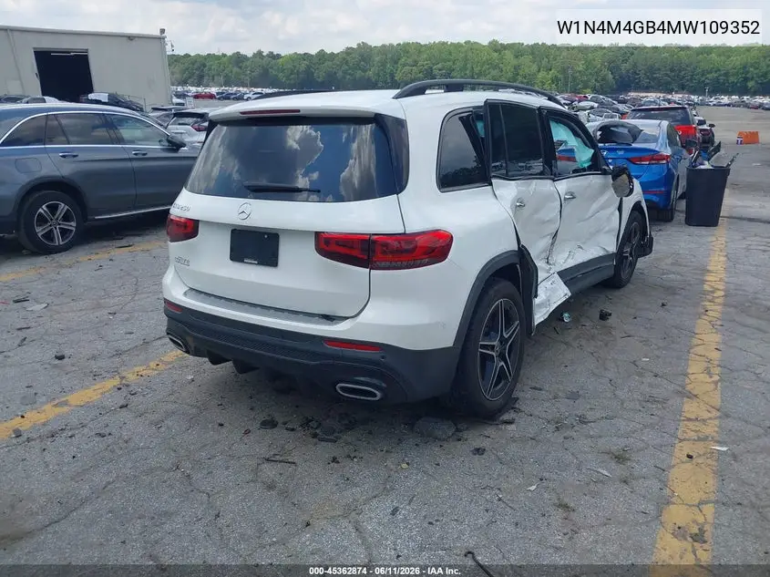 2021 Mercedes-Benz Glb 250 VIN: W1N4M4GB4MW109352 Lot: 45362874
