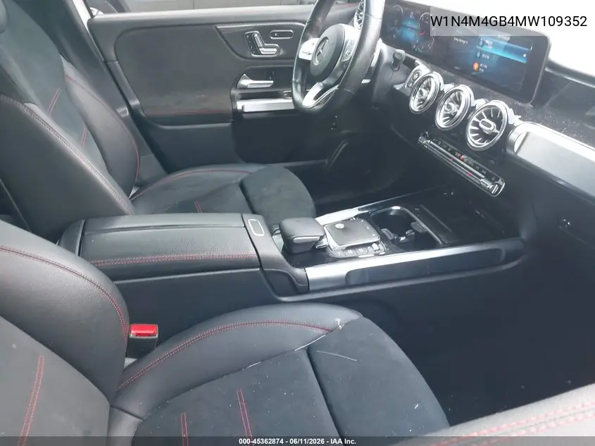 2021 Mercedes-Benz Glb 250 VIN: W1N4M4GB4MW109352 Lot: 45362874