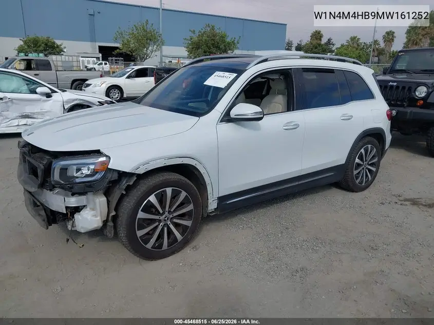 2021 Mercedes-Benz Glb 250 4Matic VIN: W1N4M4HB9MW161252 Lot: 45468515