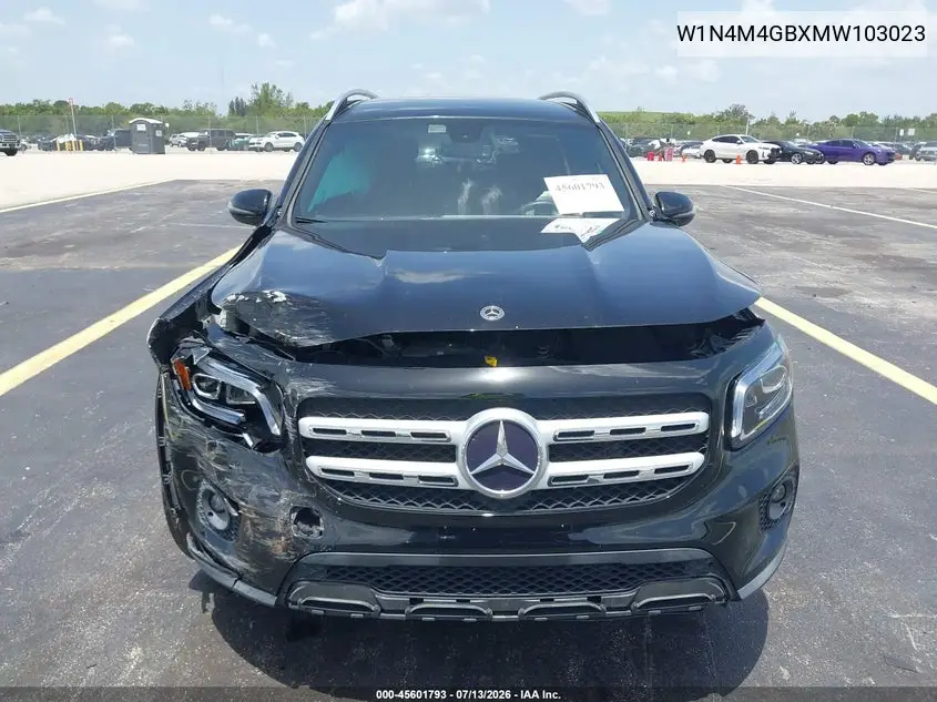 2021 Mercedes-Benz Glb 250 VIN: W1N4M4GBXMW103023 Lot: 45601793