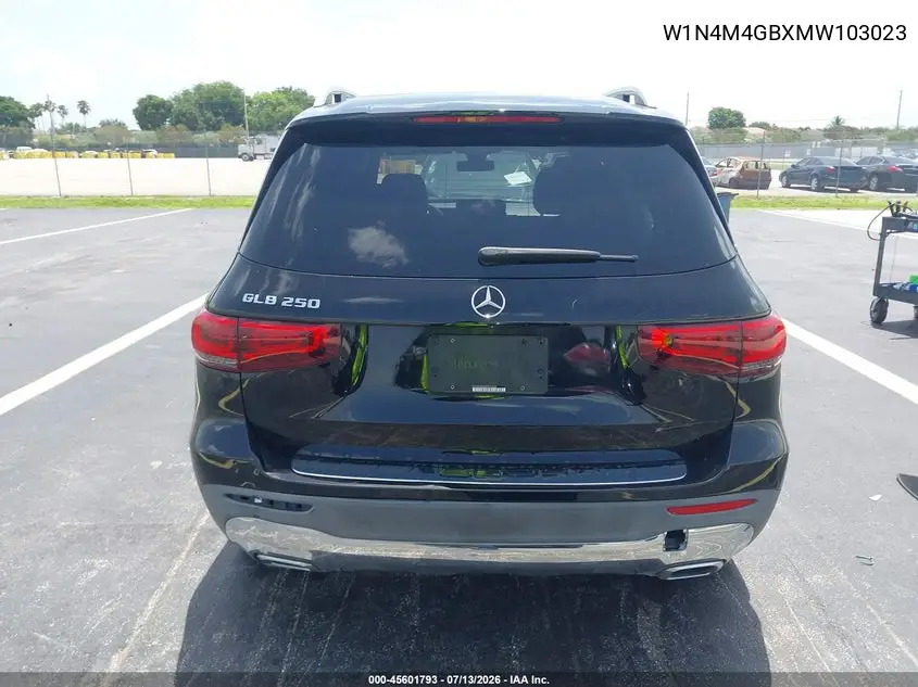 2021 Mercedes-Benz Glb 250 VIN: W1N4M4GBXMW103023 Lot: 45601793