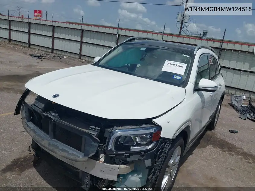 2021 Mercedes-Benz Glb 250 VIN: W1N4M4GB4MW124515 Lot: 45603786