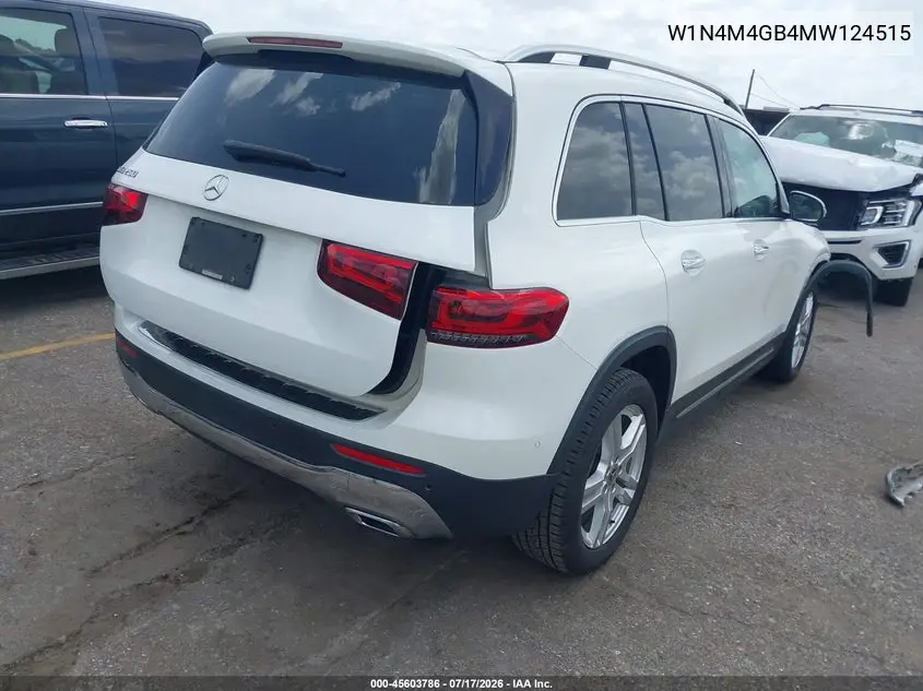 2021 Mercedes-Benz Glb 250 VIN: W1N4M4GB4MW124515 Lot: 45603786
