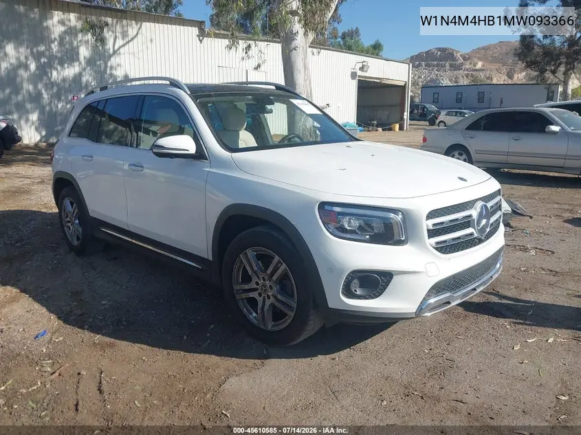 2021 Mercedes-Benz Glb 250 4Matic VIN: W1N4M4HB1MW093366 Lot: 45610585