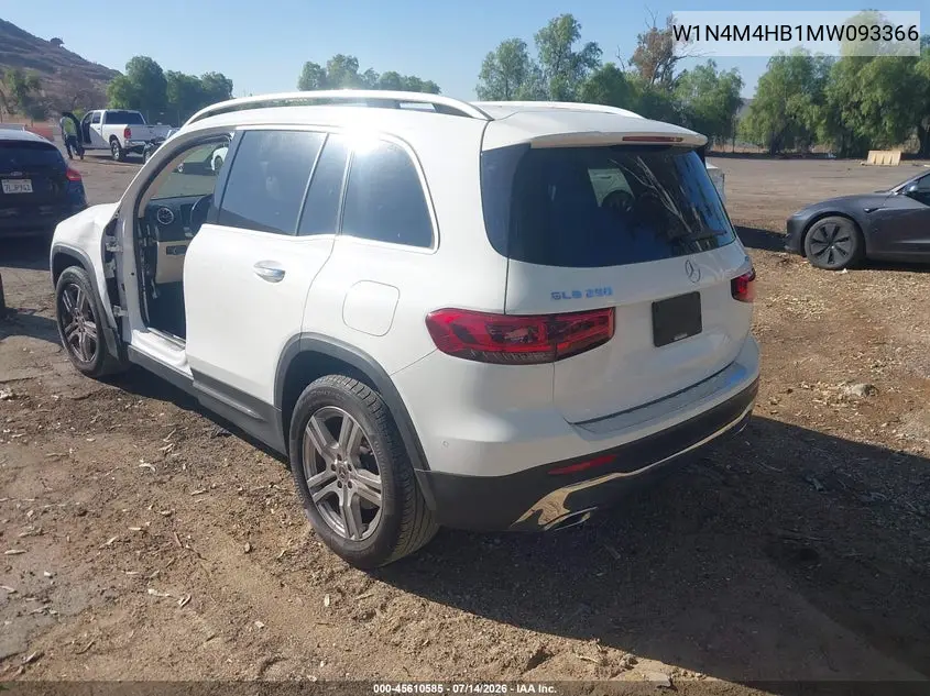 2021 Mercedes-Benz Glb 250 4Matic VIN: W1N4M4HB1MW093366 Lot: 45610585