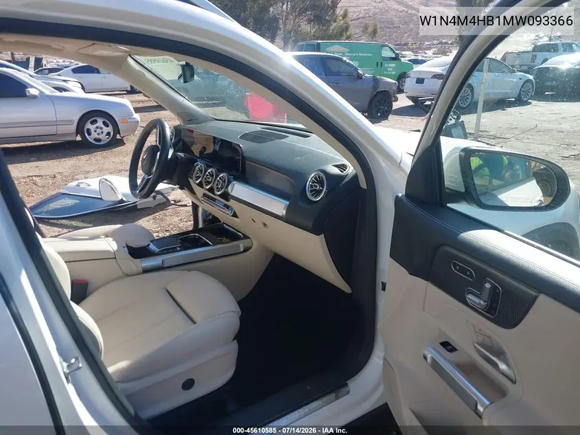2021 Mercedes-Benz Glb 250 4Matic VIN: W1N4M4HB1MW093366 Lot: 45610585