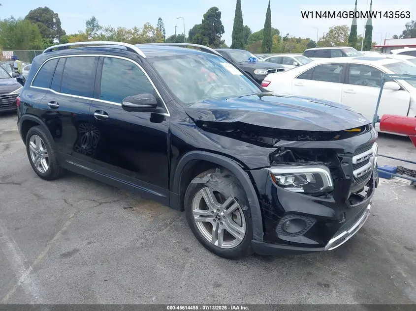 2021 Mercedes-Benz Glb 250 VIN: W1N4M4GB0MW143563 Lot: 45614495