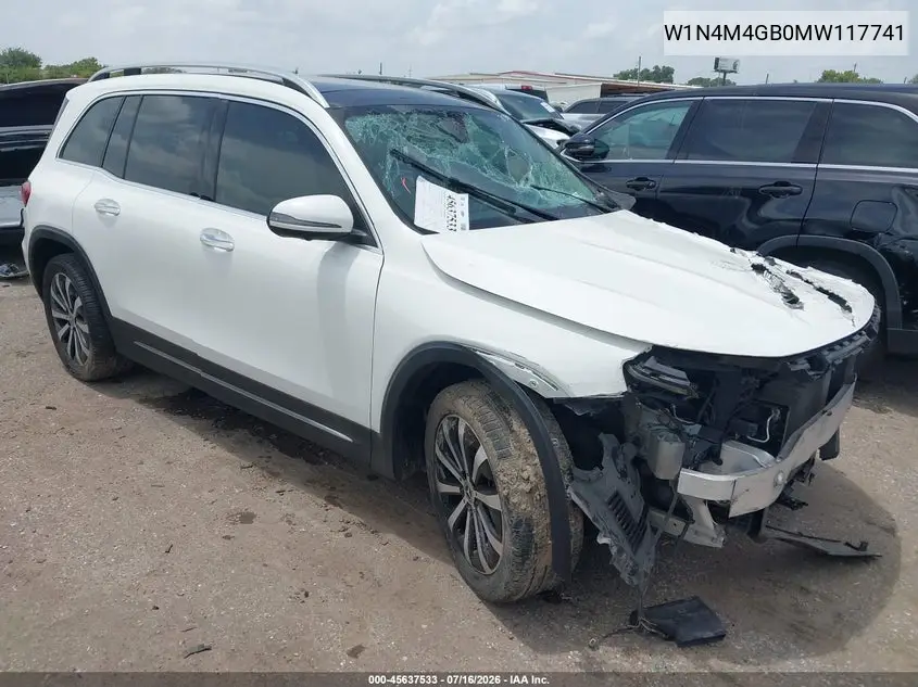 2021 Mercedes-Benz Glb 250 VIN: W1N4M4GB0MW117741 Lot: 45637533