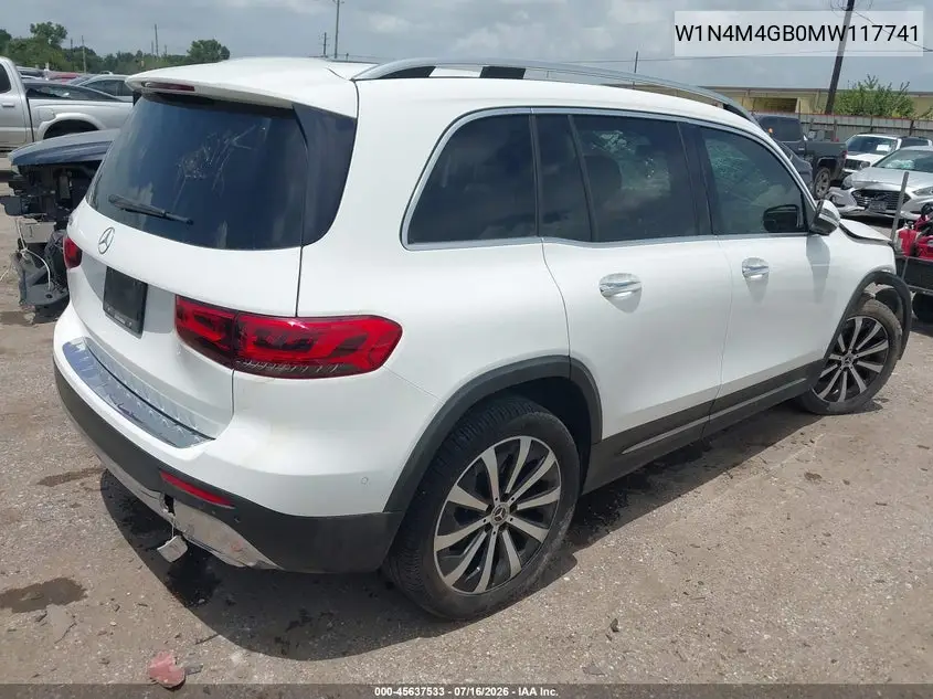 2021 Mercedes-Benz Glb 250 VIN: W1N4M4GB0MW117741 Lot: 45637533