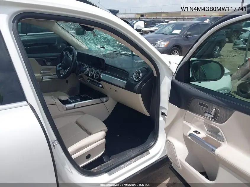 2021 Mercedes-Benz Glb 250 VIN: W1N4M4GB0MW117741 Lot: 45637533