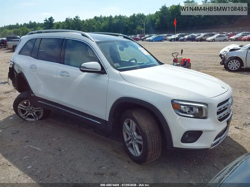 2021 Mercedes-Benz Glb 250 4Matic VIN: W1N4M4HB5MW108483 Lot: 45674405