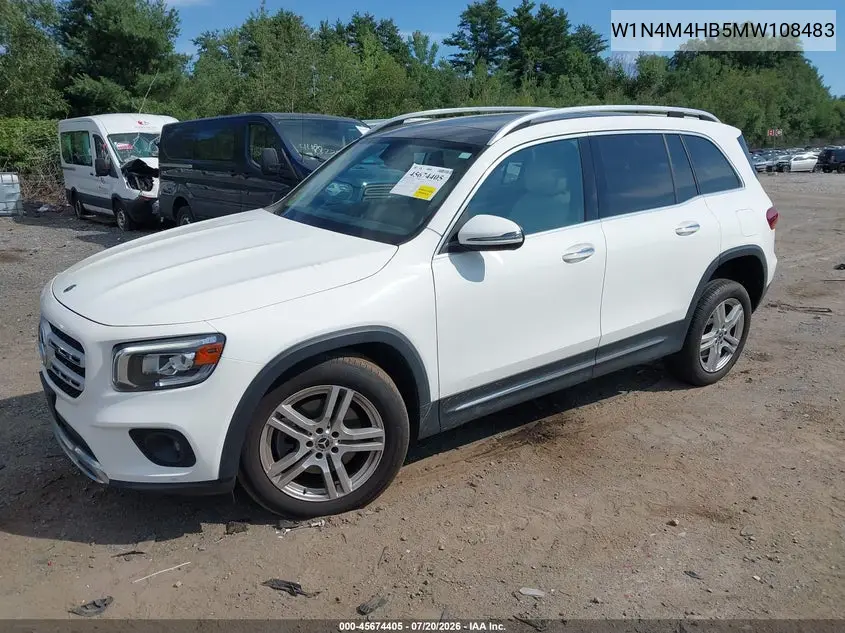 2021 Mercedes-Benz Glb 250 4Matic VIN: W1N4M4HB5MW108483 Lot: 45674405