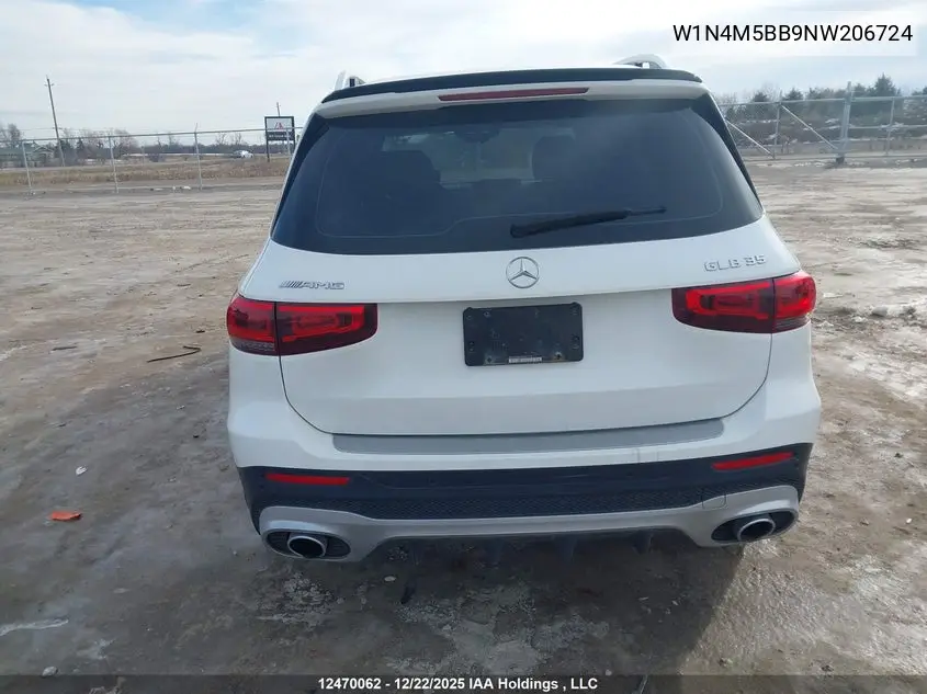2022 Mercedes-Benz Glb Amg 35 4Matic VIN: W1N4M5BB9NW206724 Lot: 12470062